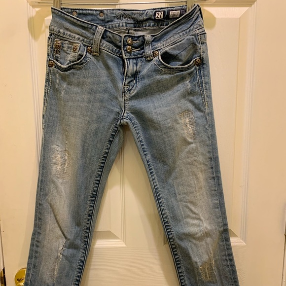 Miss me Angel wings light distressed skinny jeans - Picture 2 of 5